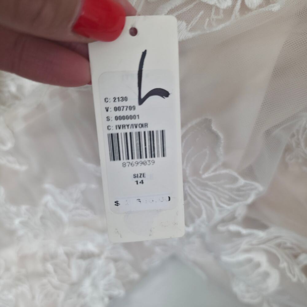 WATTERS Arien Ivory 3D Floral Corset Ball Gown Wedding Dress 14 NWT - Picture 15 of 16